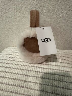 UGG Chestnut and Cream Plush Earmuffs